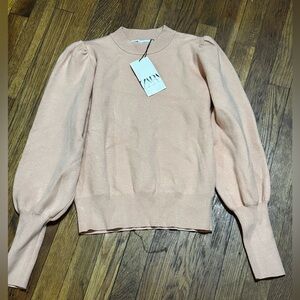 Zara BRAND NWT Women's Peach Sweater SIZE MEDIUM